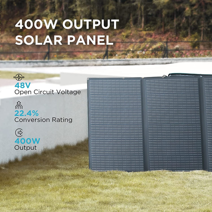 EcoFlow Delta 2 Portable Power Station + Third Party Foldable Solar Panel (400W)