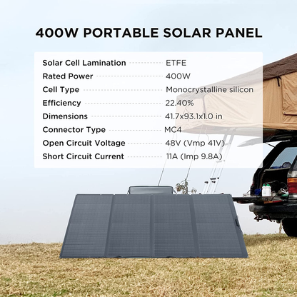 EcoFlow Delta Max + Smart Generator (Dual Fuel) + Third Party Foldable Solar Panels (400W)